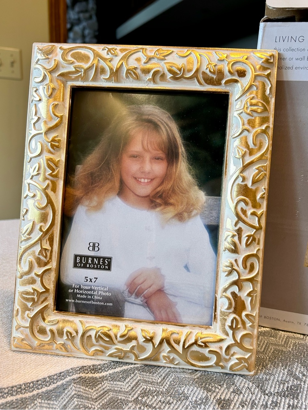 Burnes Of Boston Gold and Cream Ornate Scroll Picture Frame